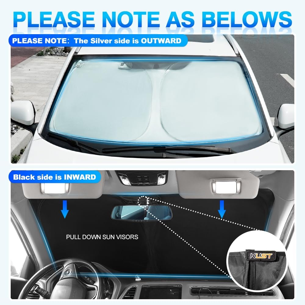KUST Custom Fit Windshield Sun Shade for Nissan Murano Accessories 2015-2024 Sunshade Sun Visor Protector Foldable Blocks UV Rays Keep Your Car Cooler