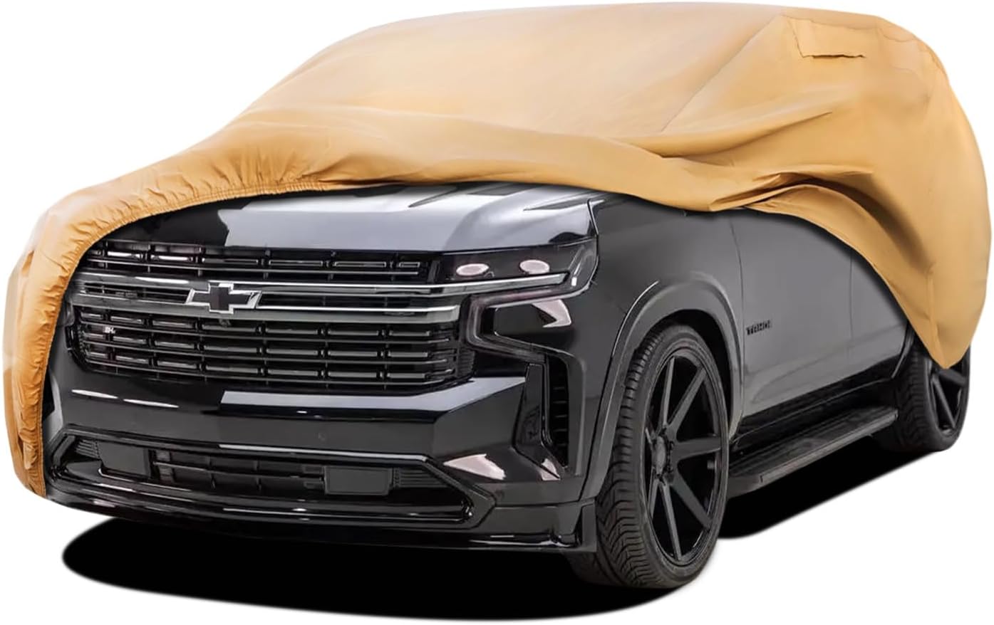 Heavy Duty Outdoor Car Cover Compatible with Chevrolet Tahoe,Windproof All Weather Waterproof Sun Rain UV Dust Snow Protection Outdoor Car Covers
