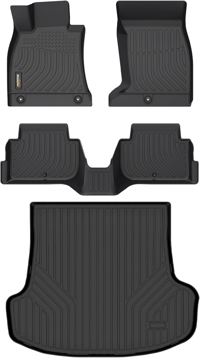 Binmotor-Floor Mats & Cargo Liner for Kia Stinger AWD 2018-2024, All Weather Car Mats TPE Rubber Liners for Kia Stinger AWD Accessories Mats Trunk Mat-Black