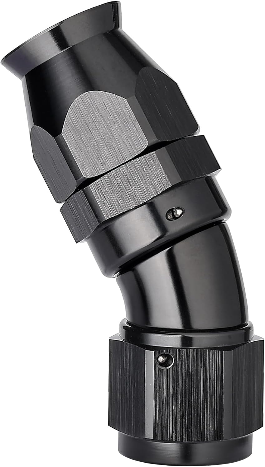 EVIL ENERGY 6AN 30 Degree PTFE One Piece Full Flow End Hose Fitting Aluminum Black