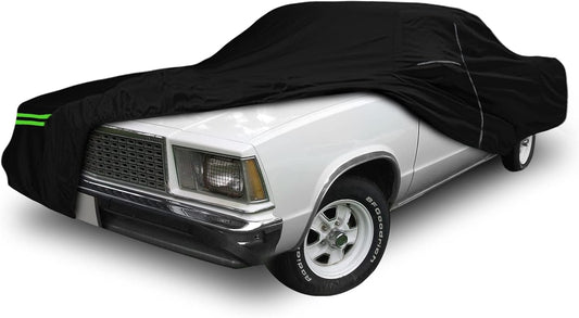 Waterproof Car Cover Compatible with Chevrolet El Camino 1964-1967 & 1978-1987 300D All Weather Classic Car Covers with Zipper Door Reflective Strips Lock for Snow Rain Dust