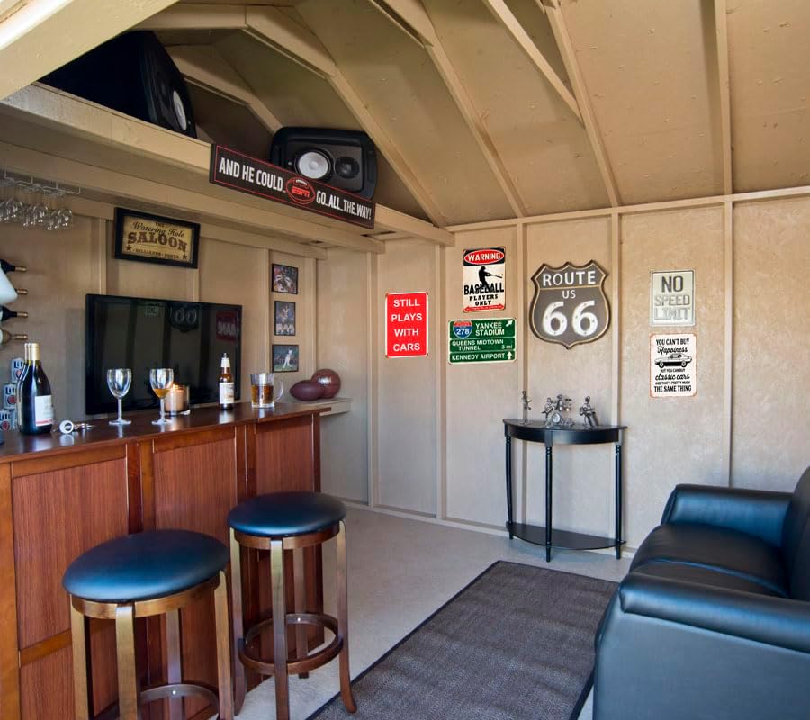 HomDeo Funny Vintage Plays with Cars Metal Sign Garage Man Cave Home Bar Decor 8x12 Inch