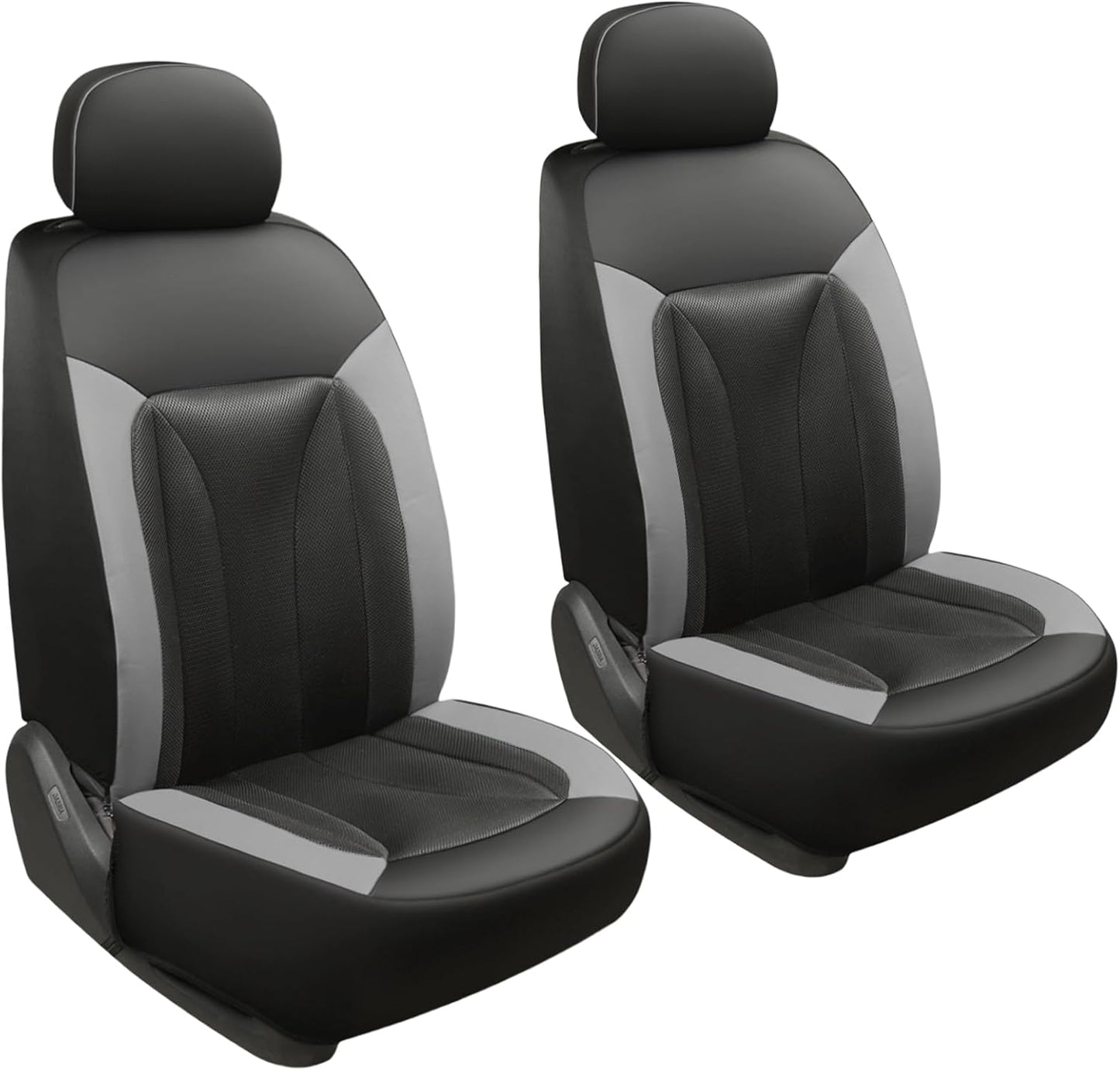 GIANT PANDA 2-Pack Front 3D Air Mesh Car Seat Covers Custom Fit Dodge Ram 1500 2500 3500 Trucks Seat Protectors with Composite Sponge Inside Breathable Automotive Interior Covers(Grey/Gray)