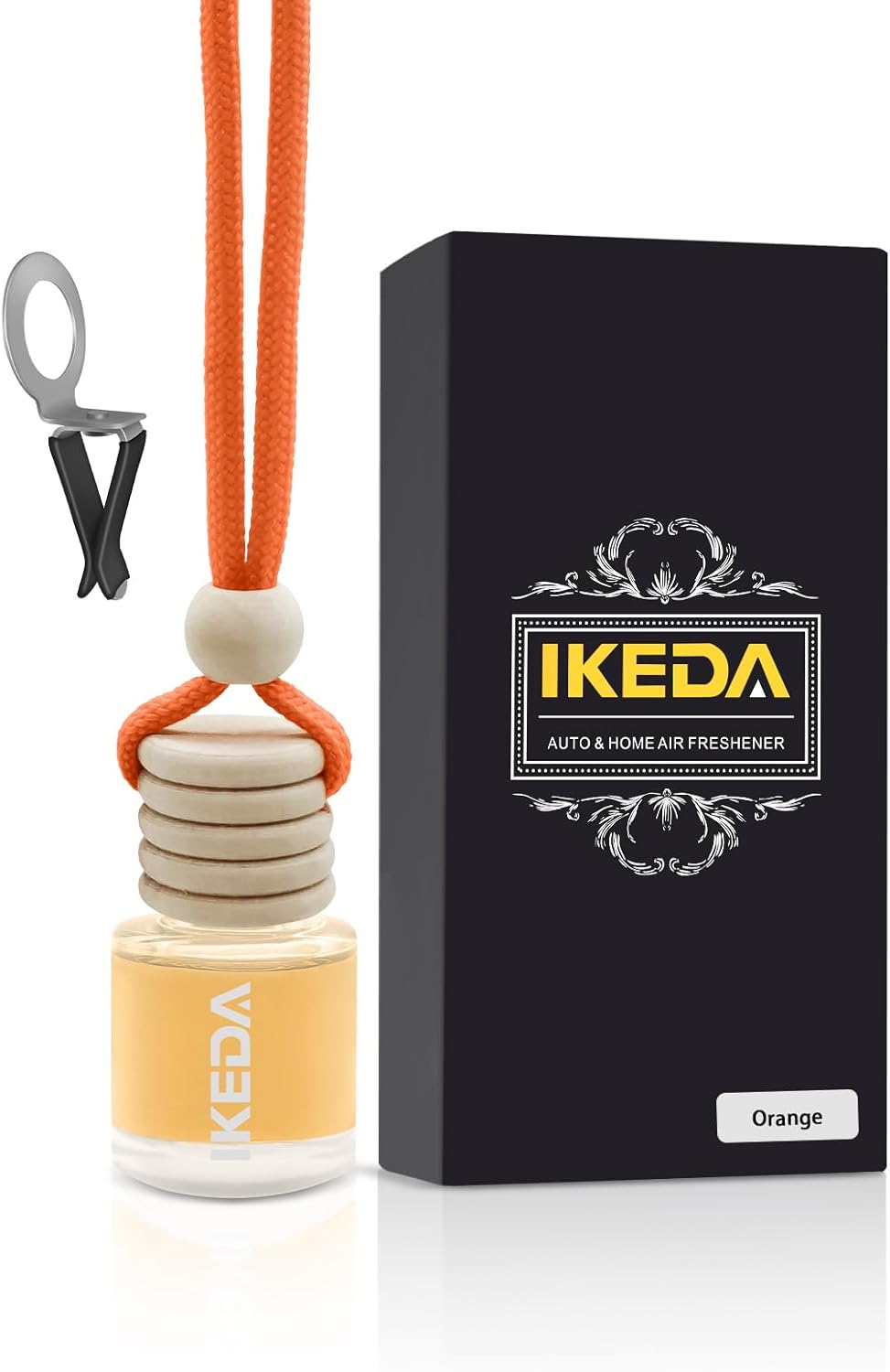 IKEDA Car Air Freshener, Car Fresheners for Men & Women, 45+Day Long Lasting Fragrance Hanging Air Fresheners Scents, with Clip, Perfect for Auto and Home,10ml, Citrus