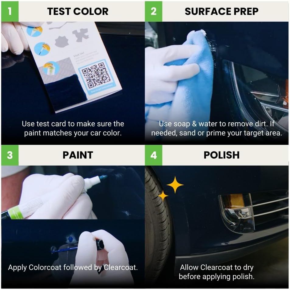 TouchUpDirect 6X3 Lunar Rock Compatible with Toyota Exact Match Touch Up Paint Combo - Preferred Kit