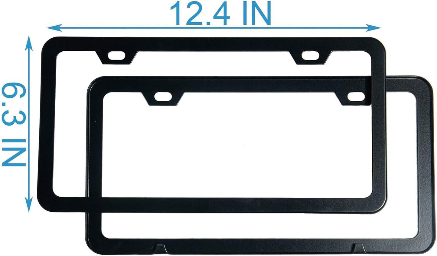 License Plate Frames,2 Packs Front Rear Car Tags,Aluminum Alloy License Plate Cover,No Rust,Water Proof,Wear Resistant,Car Accessories (Two Holes Frame)