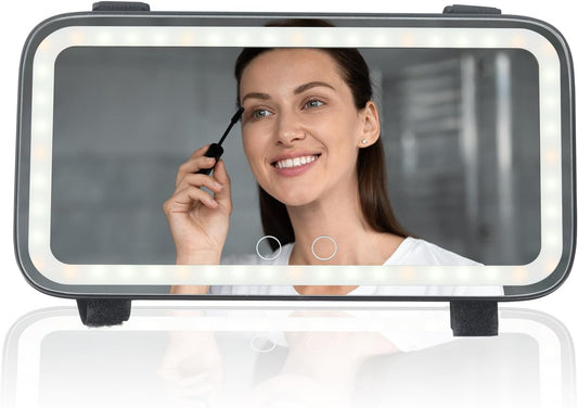 Car Visor Vanity Mirror with Light,LED Sun Visor Mirror,Truck Makeup Mirrors with 3 Light Modes & Dimmable Touch Screen,Car Accessories for Women and Girl