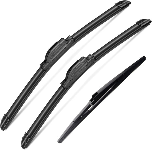 3Pcs Jeep Wangler Windshield Wipers 2007-2017, Jeep Wrangler JK 2008-2018,Original Equipment Replacement Windshield Wiper Blades for My Car- 15"/15"/13" (Pack of 3) J- HOOK