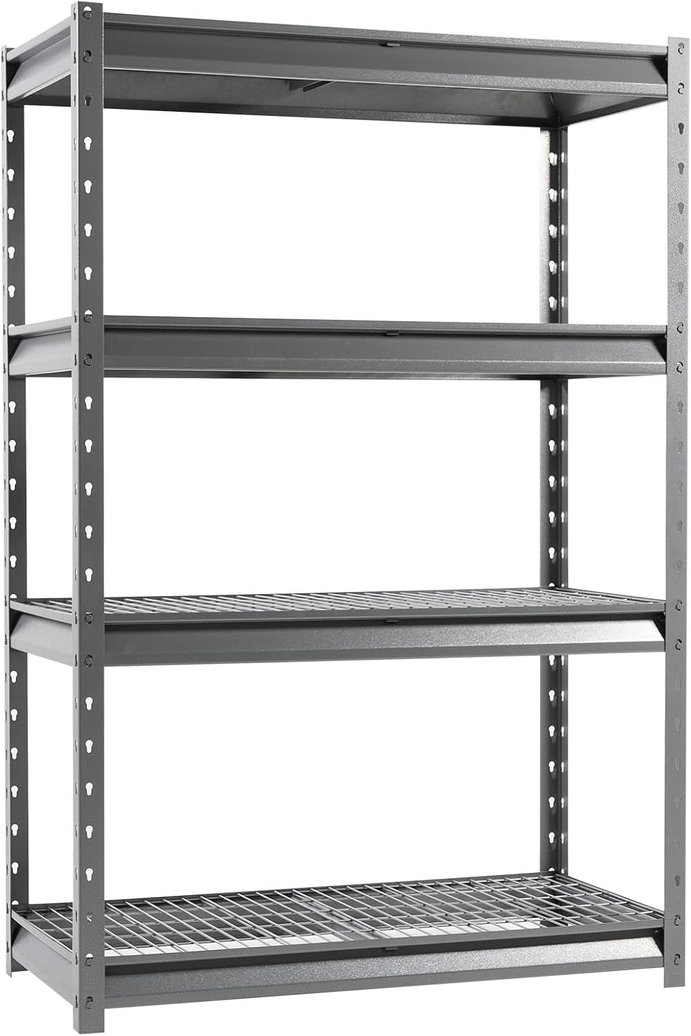 The Atlas 48" W Heavy Duty Garage Shelving Unit Load 12000 Lbs, 4-Tier Metal Shelves for Storage, Adjustable All Steel Industrial Shelf, 48" W x 24" D x 72" H, Grey