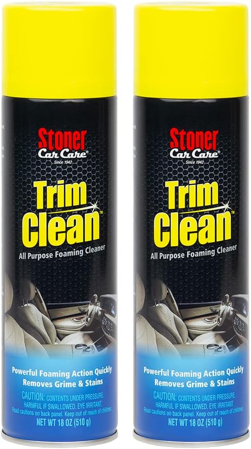 Stoner Car Care 91134–2PK Trim Clean All-Purpose Fast Acting Powerful Foaming Cleaner Quickly Removes Grime and Stains From Trim, Consoles, and More To Restore Automotive Interiors, 18 Oz, Pack of 2