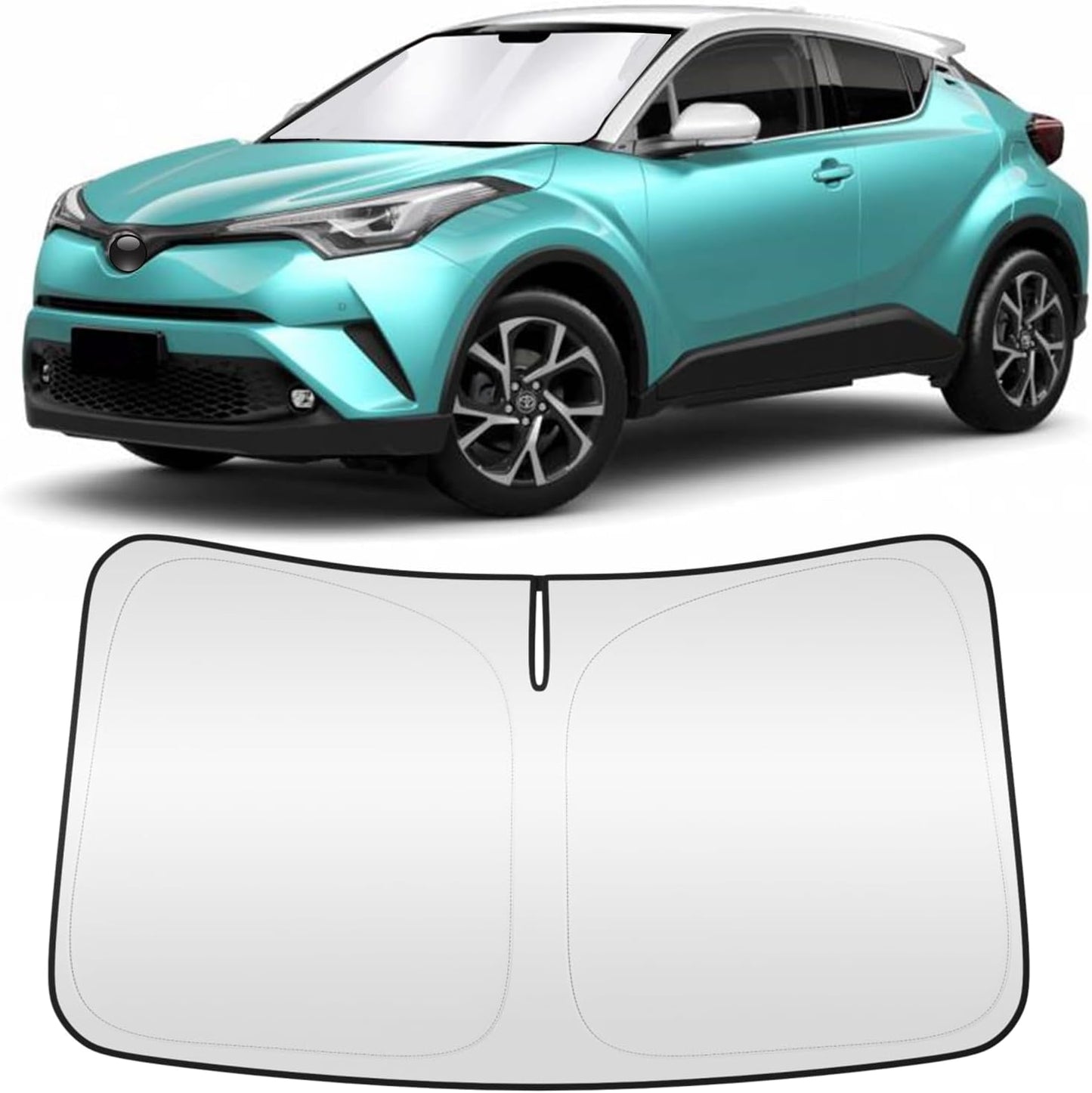 Windshield Sun Shade for 2018-2023 Toyota CHR Custom Fit Foldable Front Window Sunshade Sun Visor Protector Block UV Rays Keep Your Car Cooler