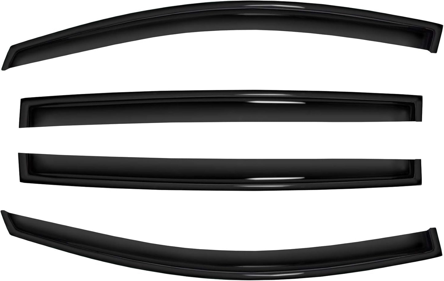 4pc Sun Rain Guards Window Visor Wind Deflector Compatible with Nissan Versa Hatchback 07-12/Sedan 07-11 Smoke 94009