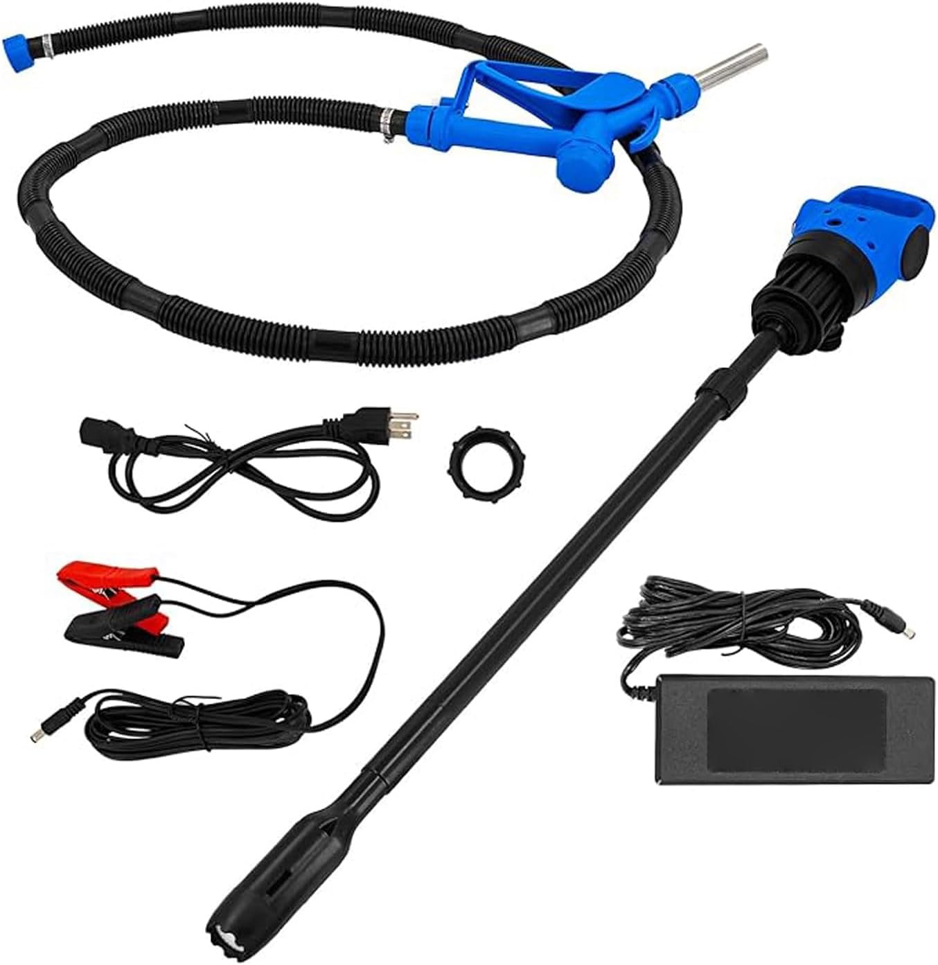 120V AC Electric Drum Pump with 12V DC Power, 55 Gallon Drum Pump with Built-in 2-Inch Bung Adapter, 5 Gallons Per Minute Flow Rate Liquid Transfer for DEF Diesel Water Antifreeze