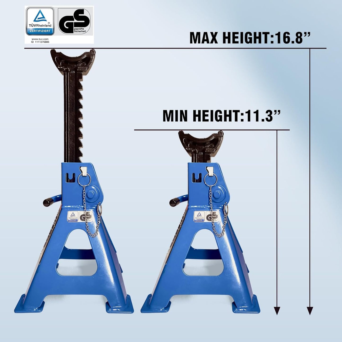 Car Jack Stands 3 Ton with Double Locking and Large Foot Base for Lifting Cars,SUVS,MPVS, Heavy Duty Steel, 6600 lb Capacity, 2 Packs