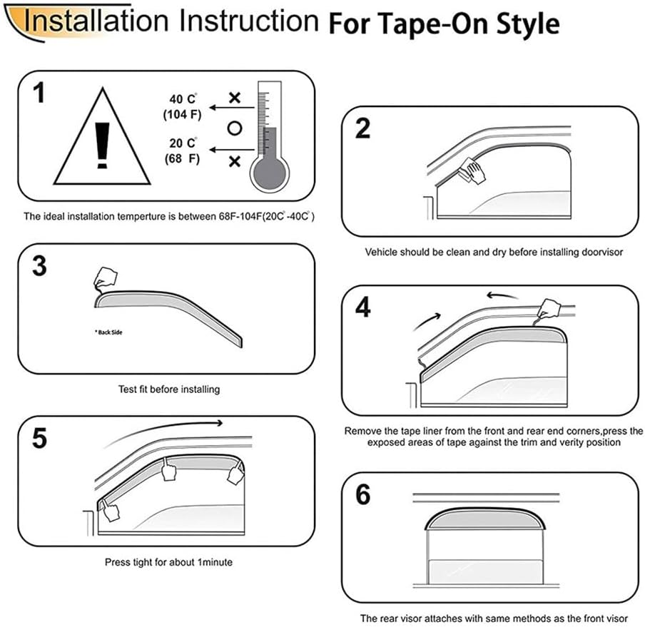 Chrome Side Window Visors Wind Vent Deflector for 2009-2014 Ford F150 Supercrew/Crew cab with 4 Full Size Doors,4pcs Outside Mount Tape-On Chrome Nice Sun Rain Guards Set 94155Y