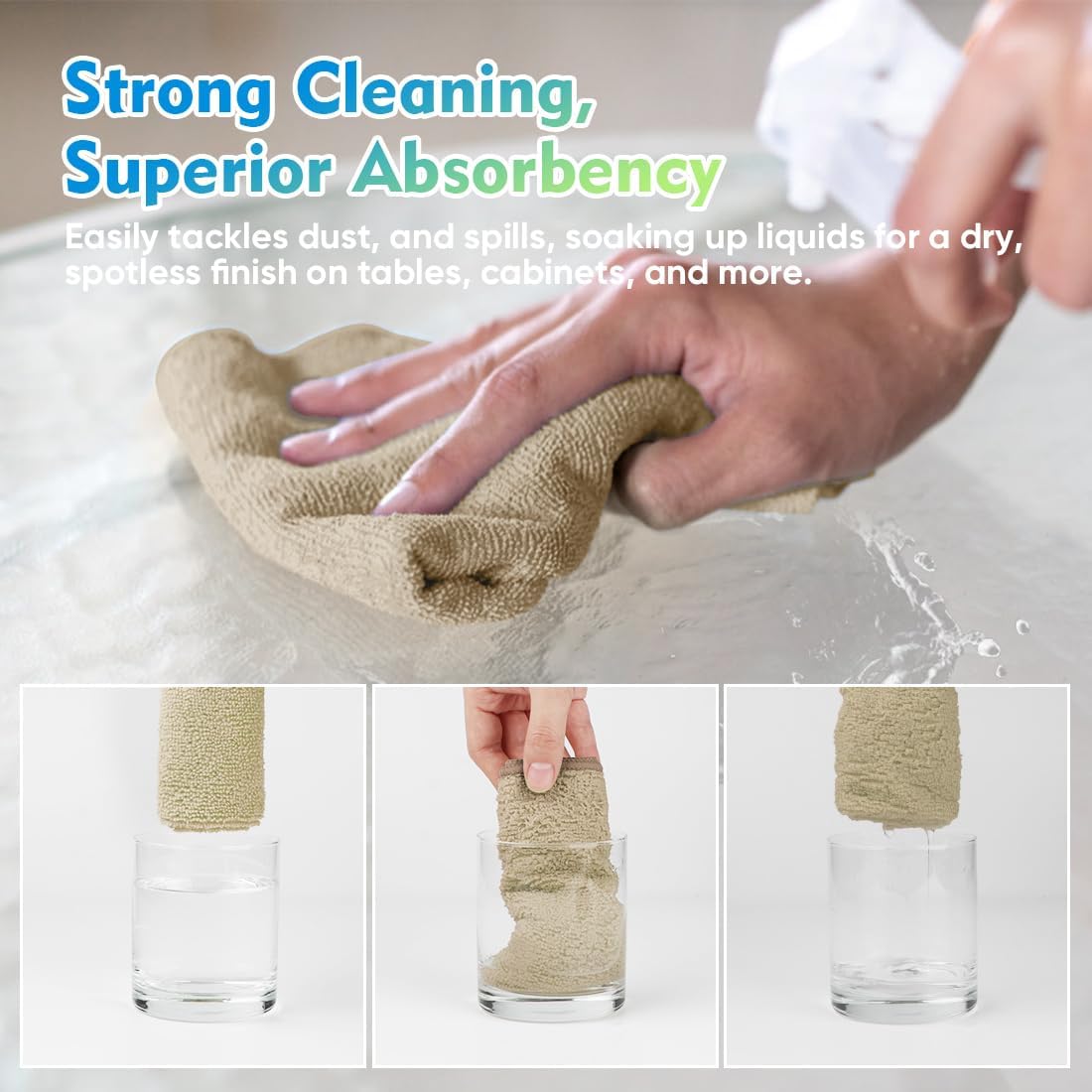 HOMEXCEL Brown Microfiber Cleaning Cloth 12 Pack, 12.5 x 12.5 inch Microfiber Towels for Cars, Ultra Absorbent Car Washing Cloth, Lint Free Streak Free Cleaning Rags for Car, Kitchen, and Window