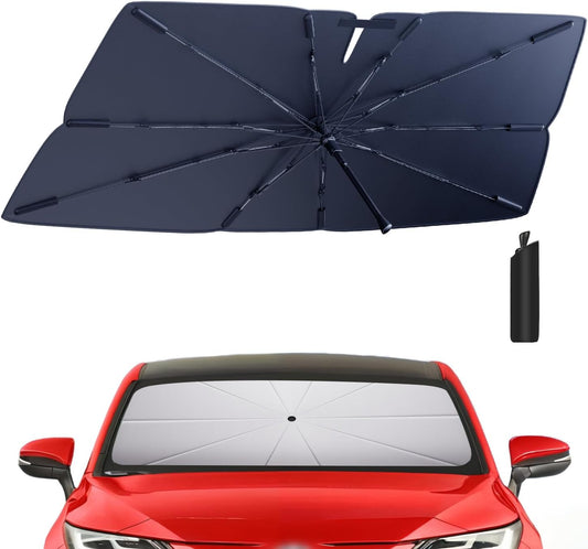 Windshield Sun Shade Umbrella for 2021-2025 Toyota Venza Accessories: Custom Fit 210T Silver, Foldable Sunshade Front Window Sun Visor, Blocks UV Rays, Keeps Car Cool for LE, XLE, Limited