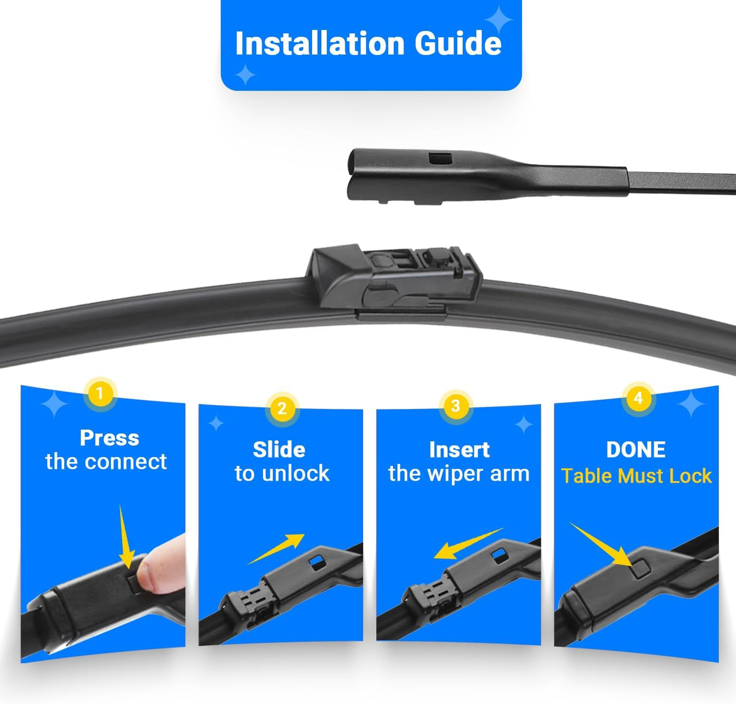 Windshield Wiper Blades Replacement for Mazda CX-5 CX-9 2017 2018 2019 2020 2021 2022 2023 CX5 CX9 Original Factory Quality Front Rear Wipers Blade Set for My Car - 24" 18" 14" (Pack of 3)