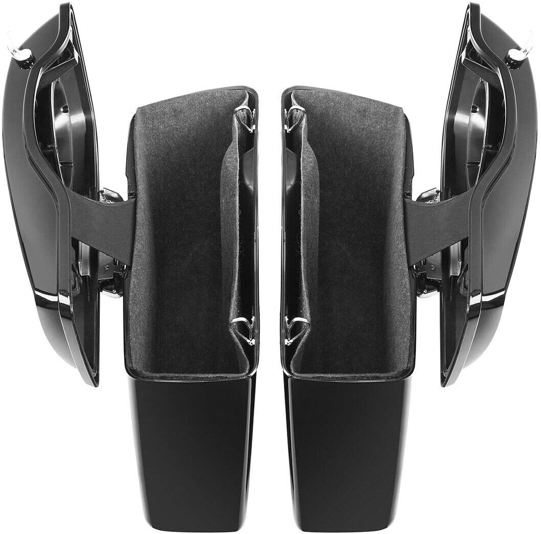 Green-L Vivid Black Hard Saddlebags with 6x9 Cut Out Speaker Lids Fit for Harley Touring Road King Street Glide Electra Ultra 2014-2024