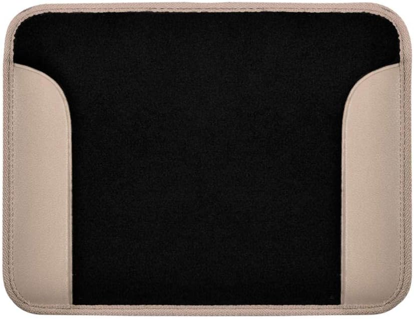 BDK carXS Fresh Two-Tone Carpet Floor Mats, Tribal Tattoo Design with Vinyl Trim for Car Sedan Truck SUV, Front & Rear Set of 4, Beige