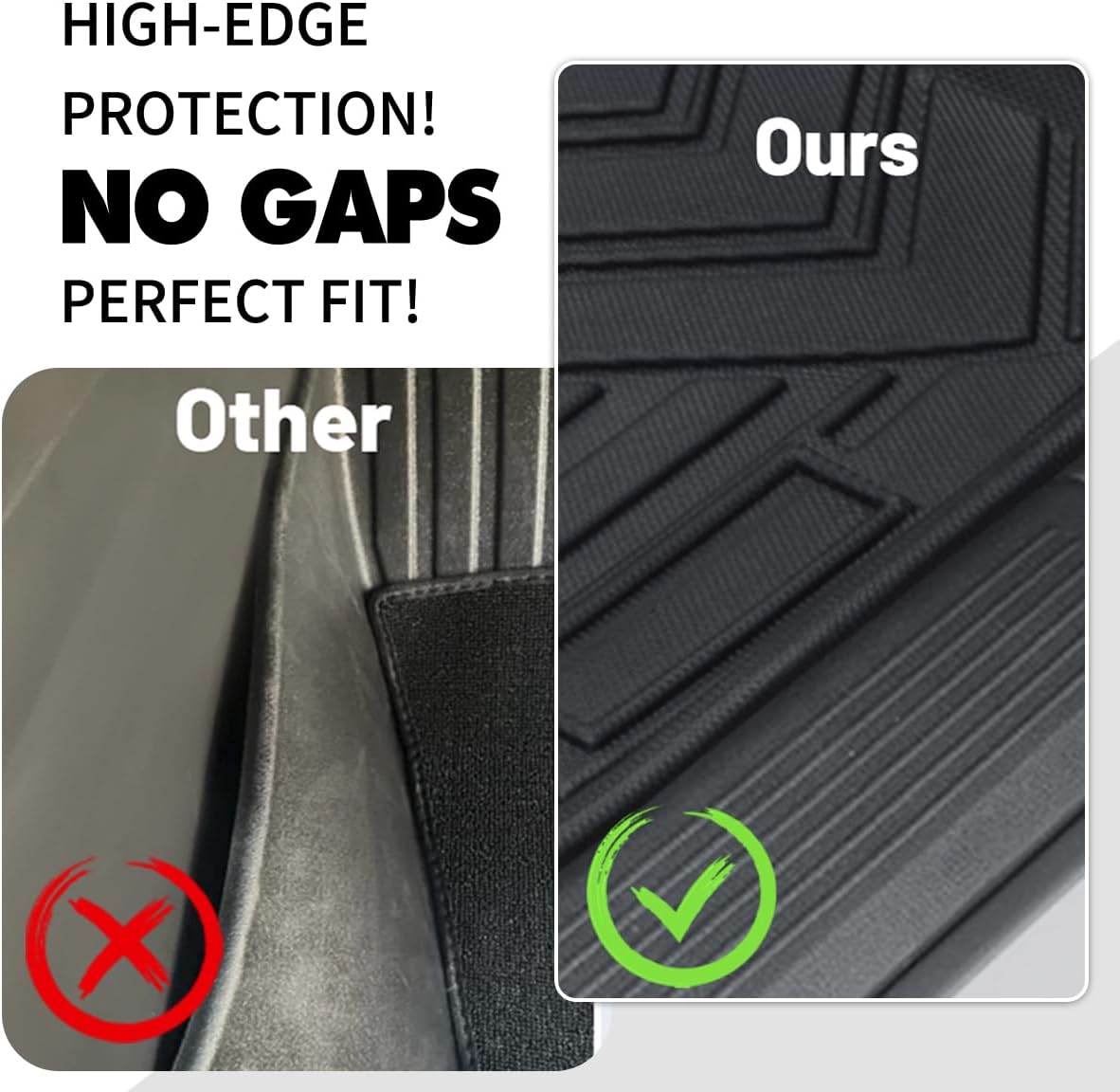 Fit for 2020-2014 Nissan Rogue Floor Mat Backrest Mat Cargo Liner, All-Weather Rear Floor Trunk Liner Cargo Liner Protector Fit for Nissan Rogue Accessories 2020 2019 2018 2017-2014(Full Set)