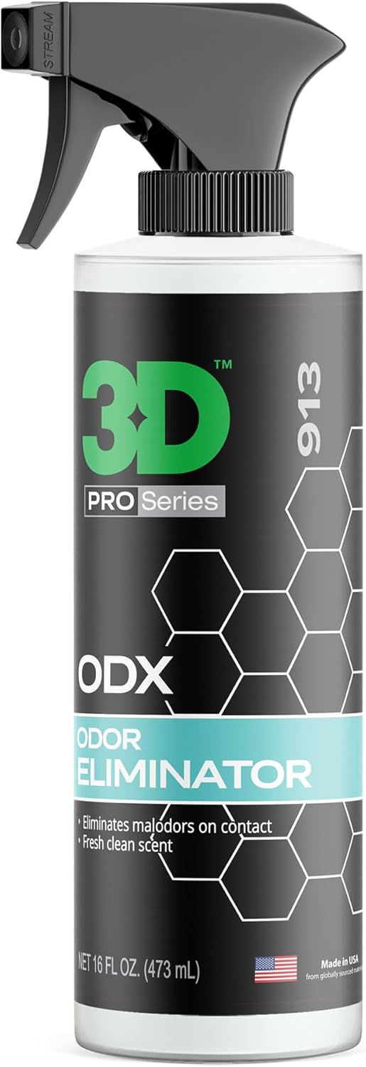 3D ODX - Automotive Odor Eliminator - Deodorizes Pet, Food, Smoke, & Other Linger Odors - Fresh Clean Scent - Great for Car, Home, Office Use