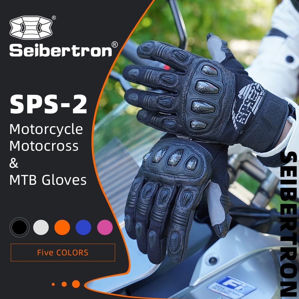 Seibertron SPS Series Touchscreen Motorcycle Motocross BMX ATV MTB Bicycle Cycling Full or Half Finger Gloves Adult and Youth