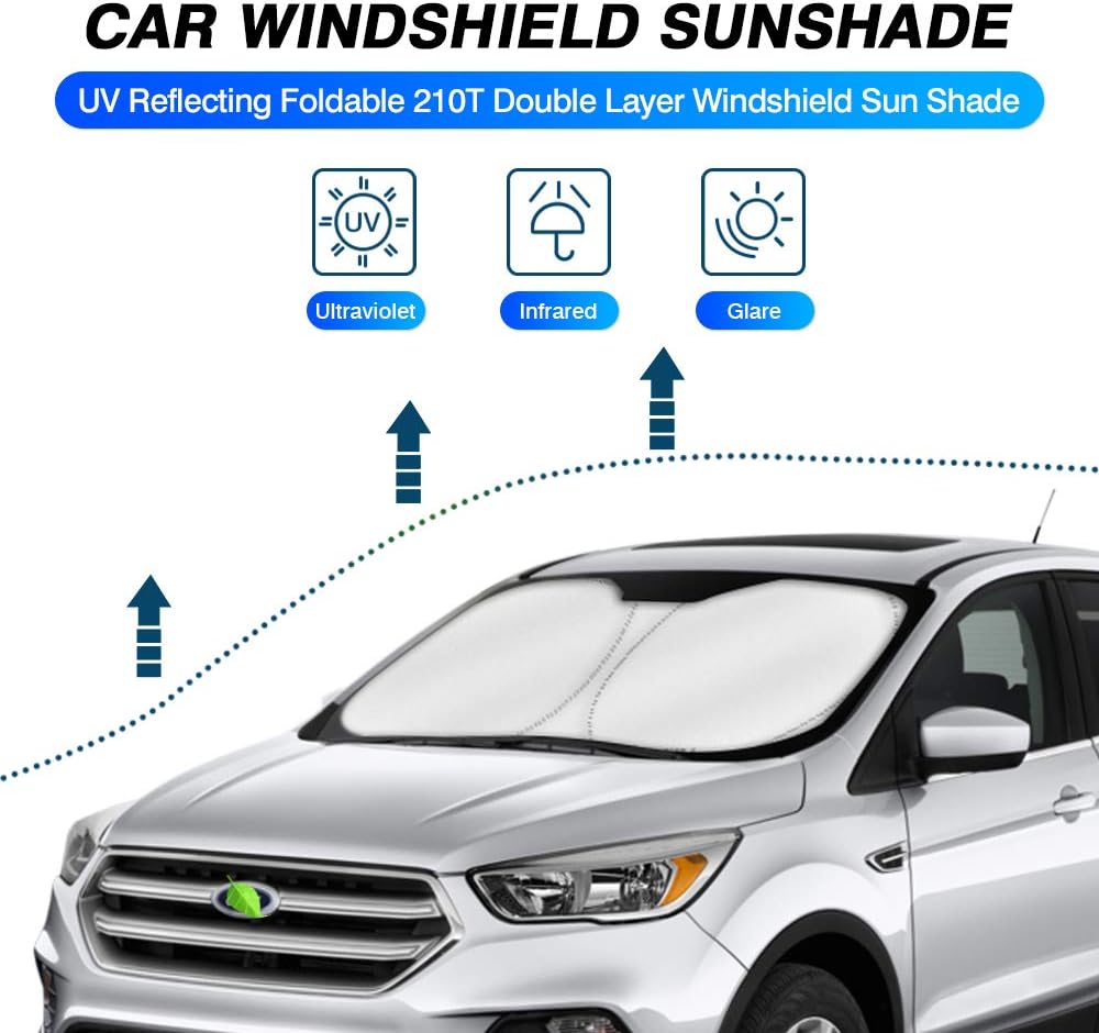 KUST Windshield Sun Shade for 2013 2014 2015 2016 2017 2018 2019 Ford Escape Sunshade Foldable Window Sun Visor Protector Blocks UV Rays Keep Your Car Cooler