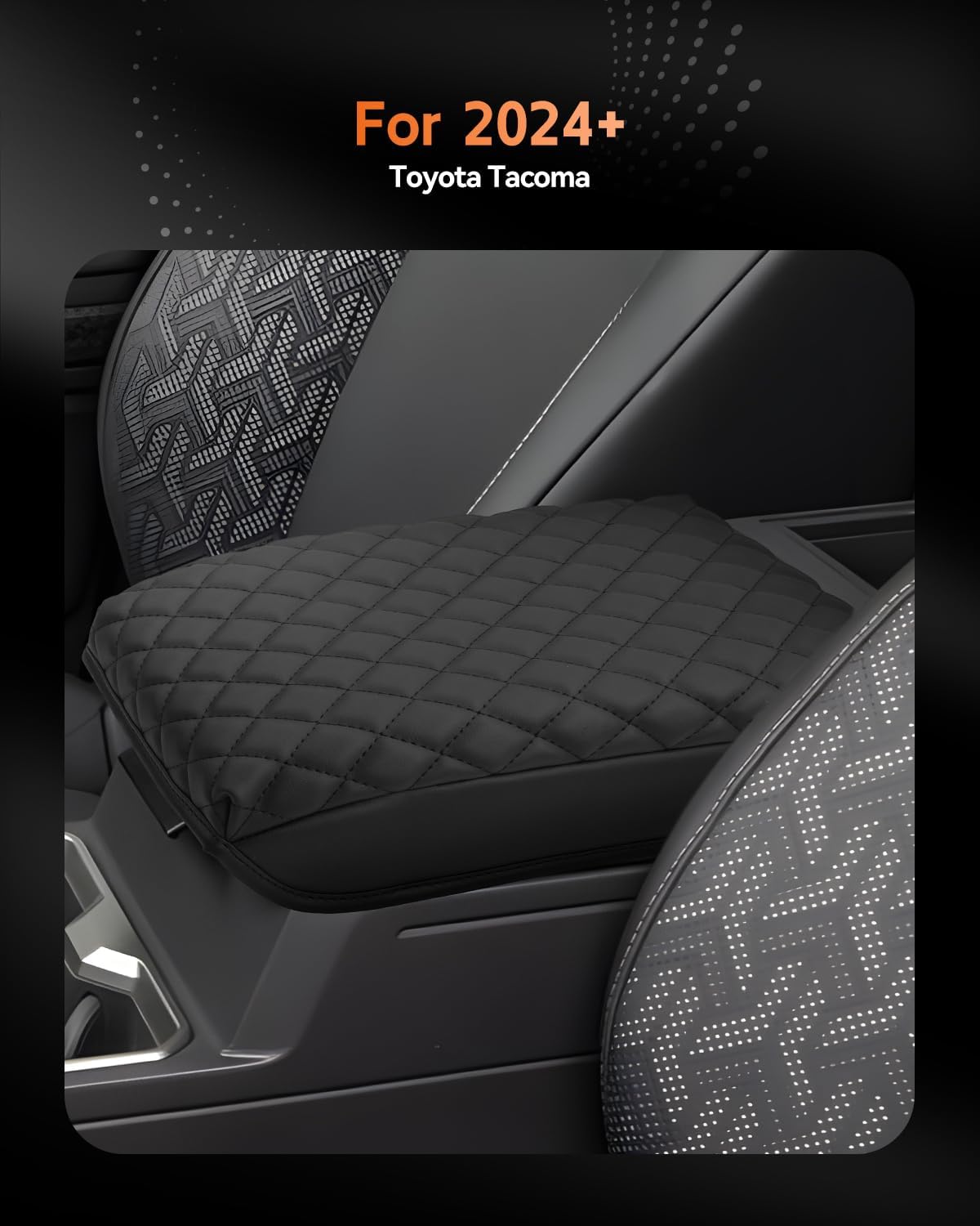 CDEFG for 2024 2025 Toyota Tacoma Center Console Cover Armrest Box Cover for Tacoma (SR, SR5, TRD PreRunner, TRD Sport, TRD Off-Road, Limited) Accessories Console Arm Rest Protector