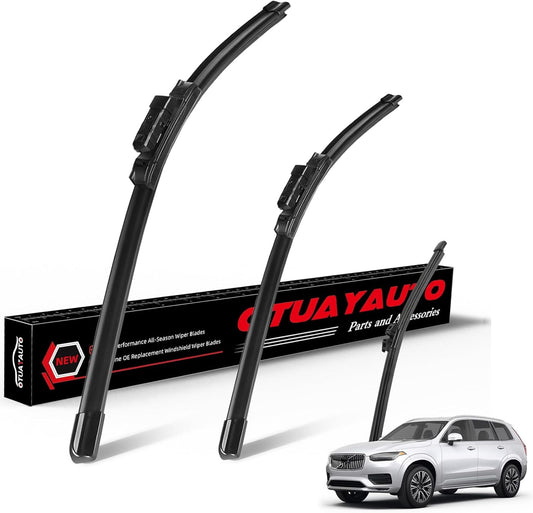 OTUAYAUTO Premium Windshield Wiper Blades - Replacement for Volvo XC90 2016-2022 - Precision Fit, All-Weather Performance, Front and Rear Wiper Blades, Top Lock - 24"+20"+14" (Pack of 3)