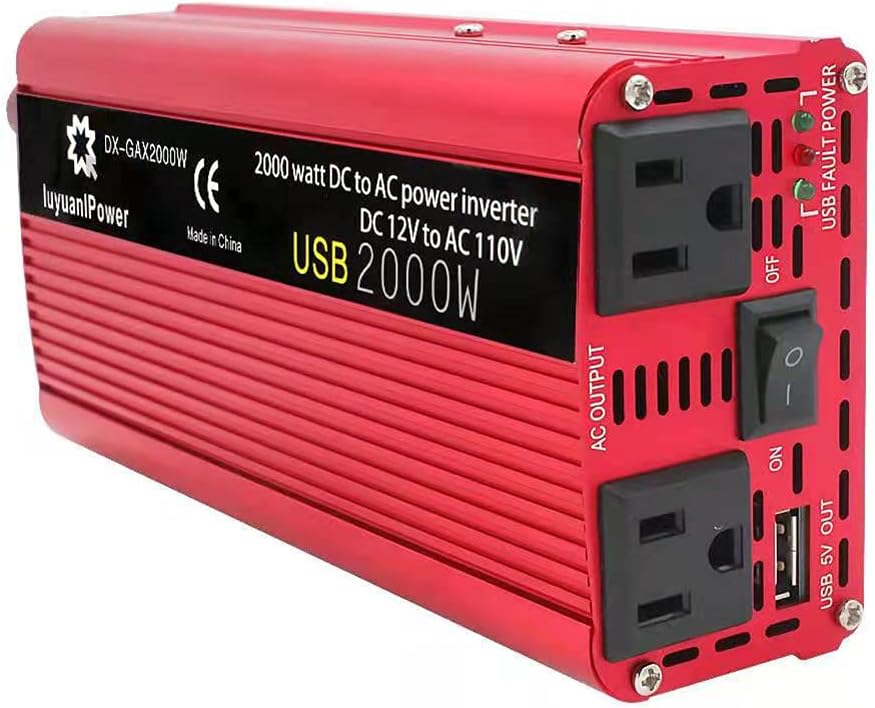 2000w Power Inverters Car Power Inverter Car Inverter 12v to 110v 900W/2000W(Peak)