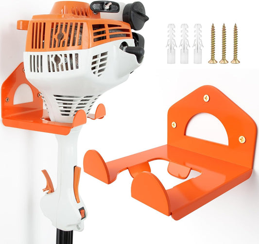 Weed Eater Hanger, Heavy Duty Weedeater Rack Wall Mount, Garage Organization Trimmer Rack for Hedge Trimmer, Garden Tools, Garage, 1 Pack