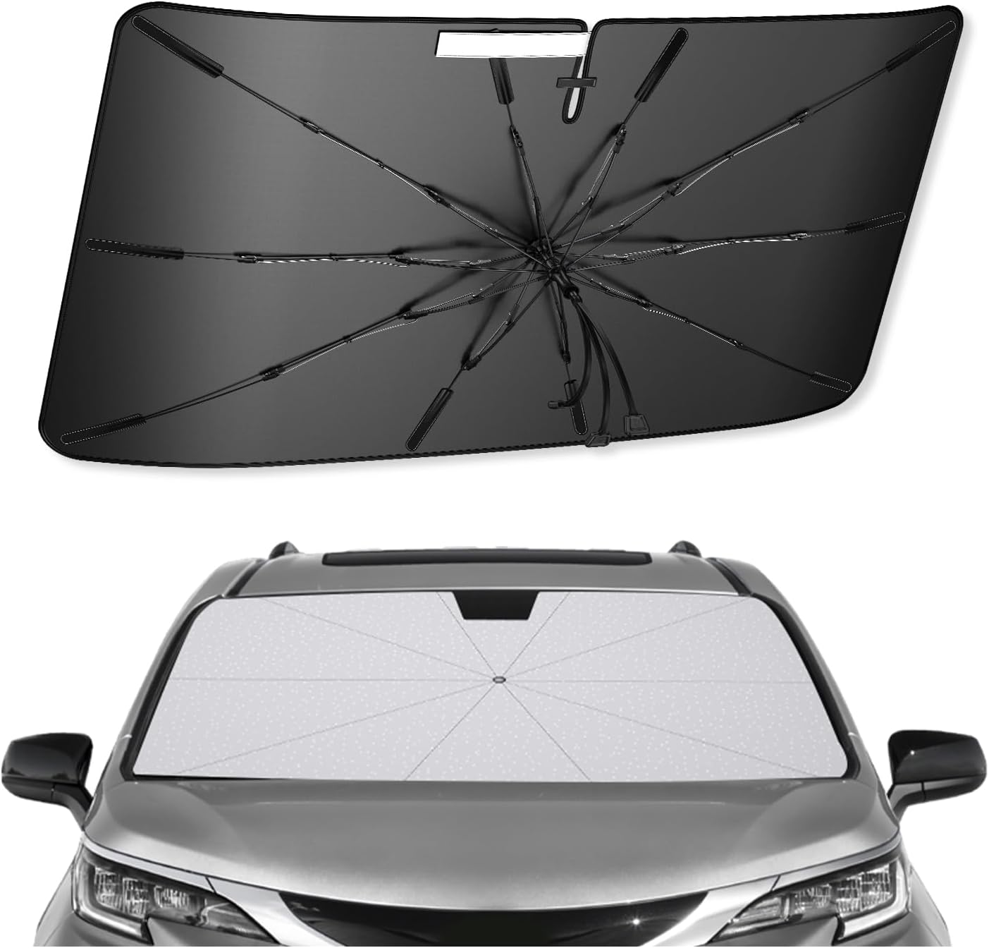 SXCY for 2021-2025 Toytota Sienna Windshield Umbrella Sunshade [Easier Foldable] for 2025 Toyota Sienna Accessories 2025 Sienna Sunshade Umbrella for 2025 Sienna Windshield Sun Shade Umbrella