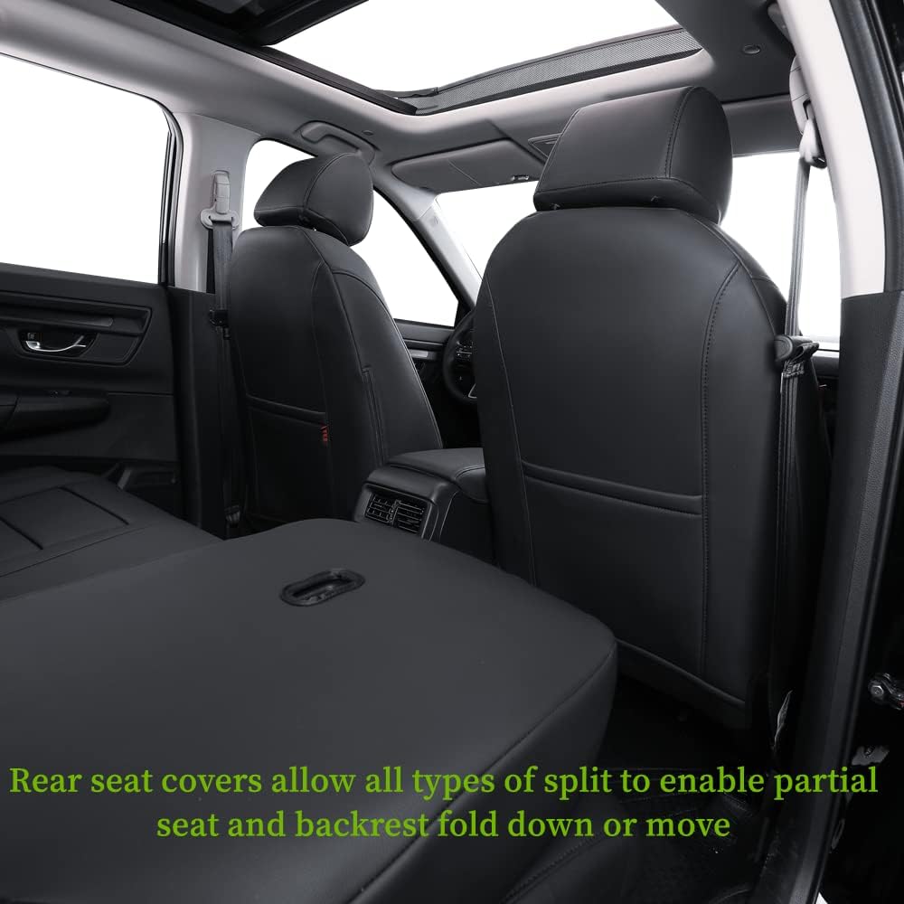 coverdream Custom Seat Covers Compatible with Select Honda CRV 2015 2016 Models - Leatherette (Black,Full Set)