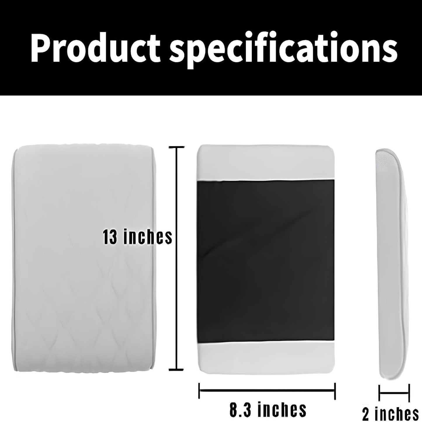 Leather Car Armrest Box Mat - 2023 New Waterproof Car Center Console Cover Mat, Universal Armrest Mat, Leather Car Armrest Cover for SUV/Truck/Vehicle (B-Coffee)