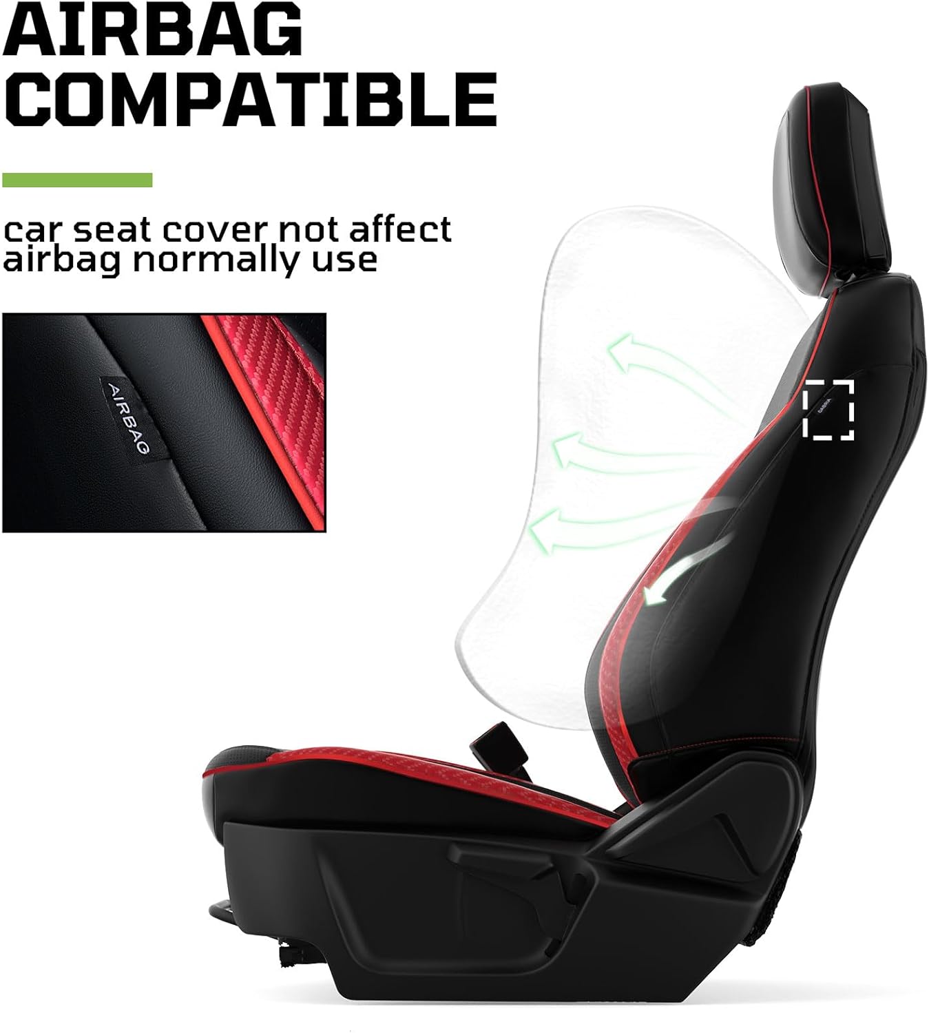 Seat Covers Fit for Ford Maverick 2022-2025 Double Cab XL XLT Lariat,Full Coverage Seat Cover Design ,Safety and Comfort Carbon Fiber Car Seat Covers,Airbag Compatible Seat Covers for Cars(Red)