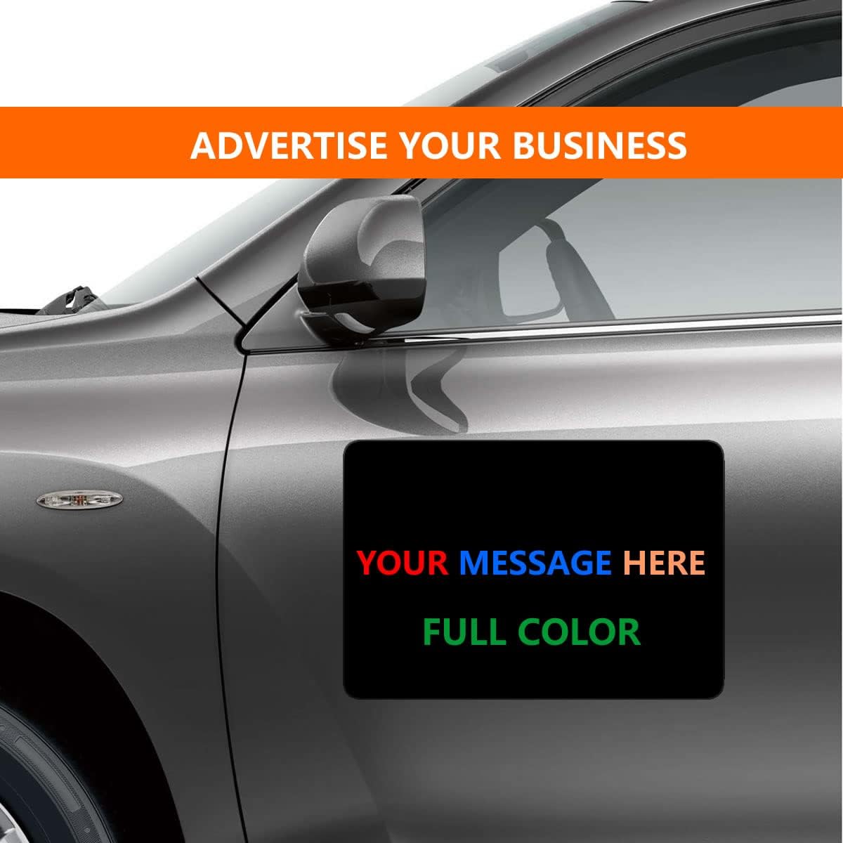 2 Pack Blank Car Door Magnet Sticker, Rounded Corners Magnetic Vehicle Sign, Perfect Magnet for Car to DIY Advertise Business and Cover Company Logo, Personalized Magnet Decal 24"x12" Black