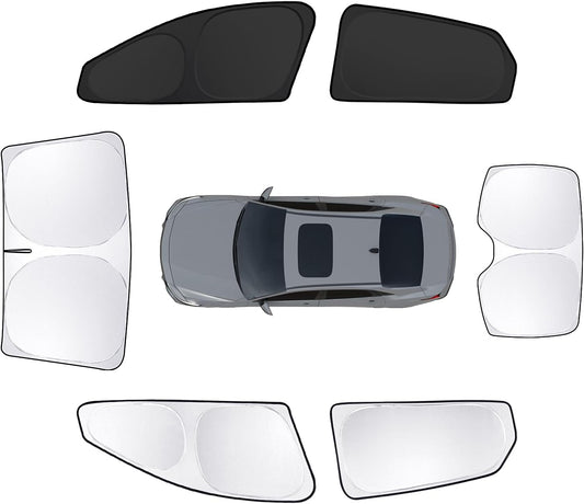 6pcs Car Window Shades for Hyundai Elantra2021-2024 2025 Accessories,Windshield Side Rear Full Sunshade,Sun Visor UV Blocking, Privacy Protection and Blackout for Camping Outdoor