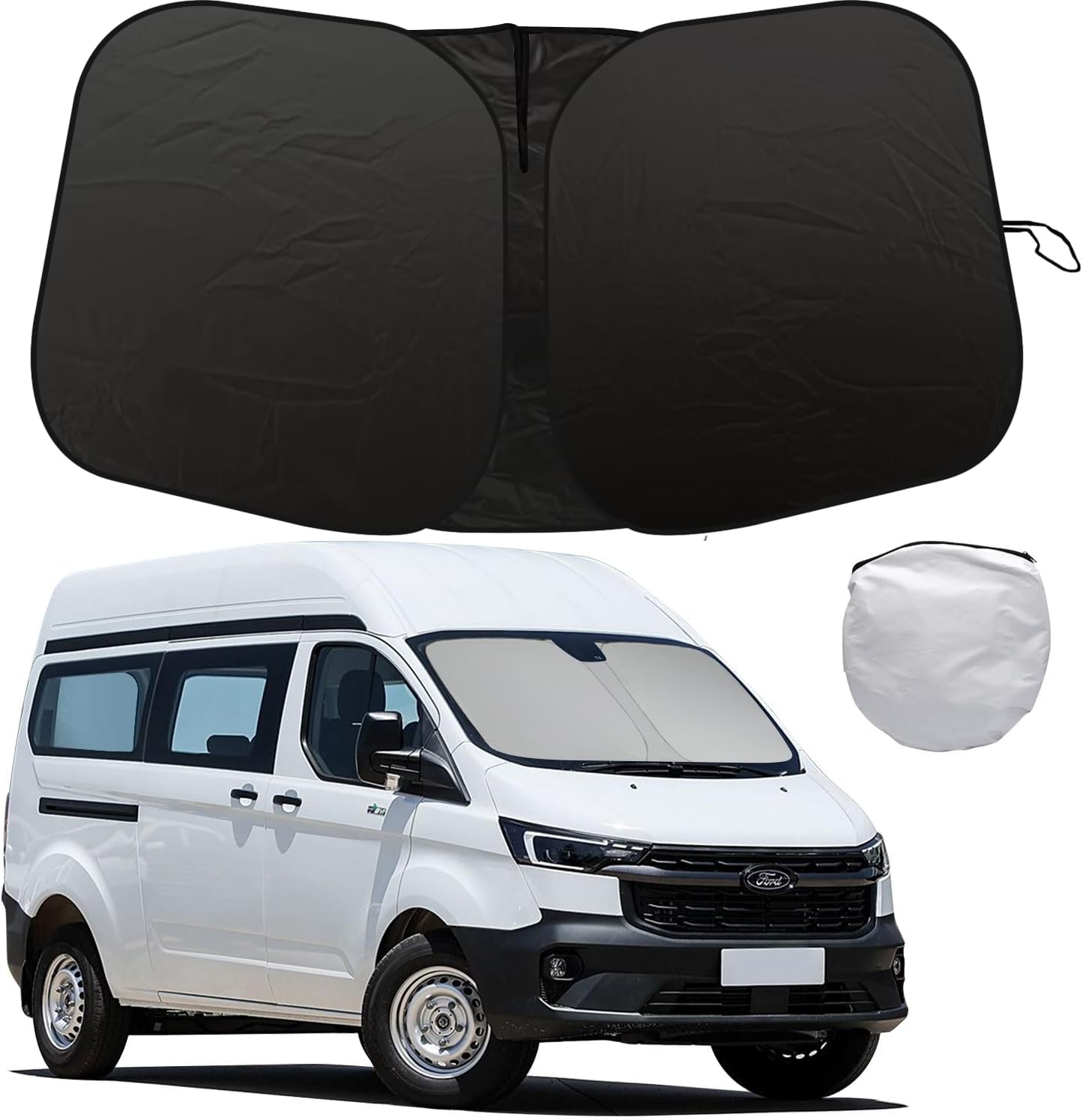 2025 Upgrade Front Windshield Sun Shade Foldable Ford Transit Sun Shade Foldable Sun Shade Automotive Windshield Sunshades fit for Ford Transit 2015-2025 |Keep Car Interior Cooler|