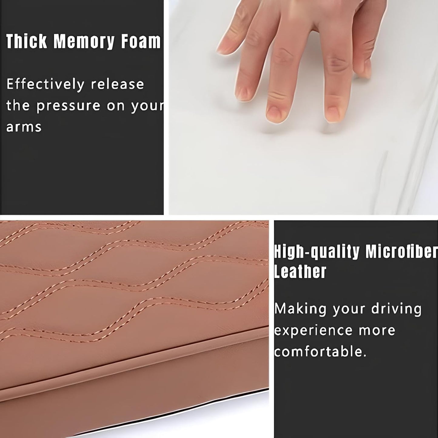 Leather Car Armrest Box Mat - 2023 New Waterproof Car Center Console Cover Mat, Universal Armrest Mat, Leather Car Armrest Cover for SUV/Truck/Vehicle (A-Gray)