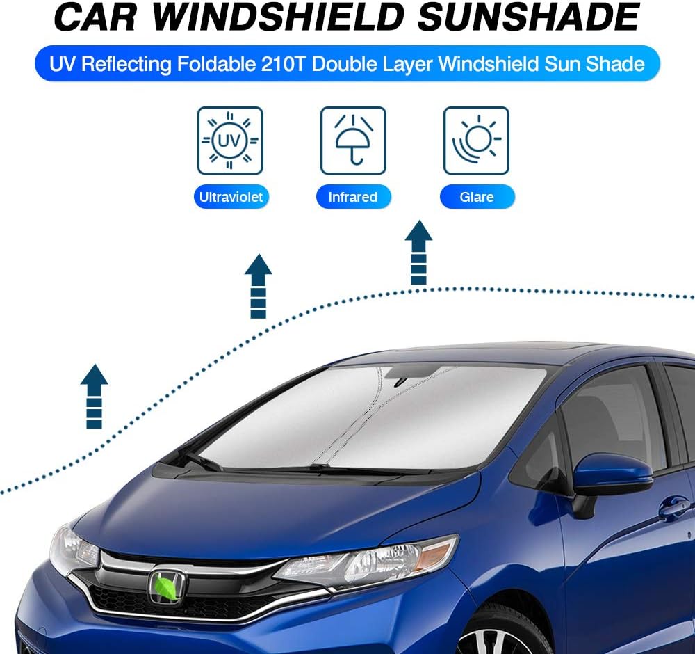 KUST Windshield Sun Shade for Honda Fit 2015-2020 Sunshade Foldable Window Sun Visor Protector Blocks UV Rays Keep Your Car Cooler