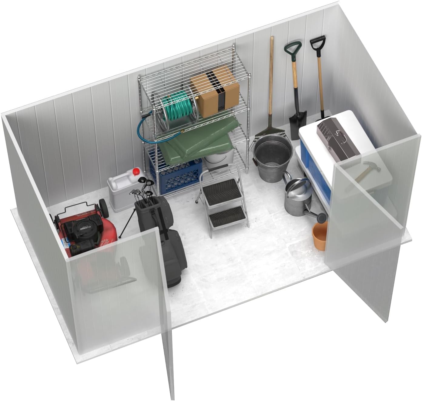 Absco Premier Storage Sheds, 10'x5' Metal Garage, DIY Backyard Shed, Utility Tool Storage, Weather & Wind Resistant Aluminum Panels & Steel Frame, Maintenance-Free, 12 Year Warranty, Monument Gray