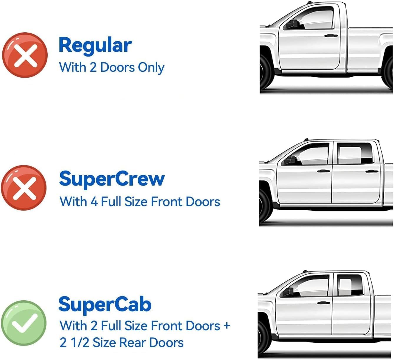 Window Visors Rain Guards for 2015-2024 Ford F150 SuperCab, Out-Channel Window Vent Wind Deflectors Visors Shades for 2017-2024 Ford F150 Raptor/ F250 /F350/ F450 Super Duty Extended Cab