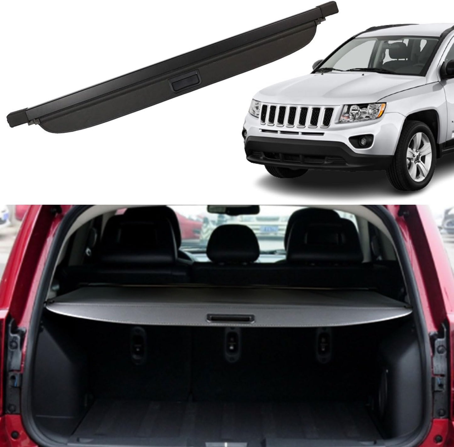 Cargo Cover for Jeep Patriot Compass 2007-2010 2011-2016 Rear Trunk Cover Trunk Security Cover Shielding Shade Car Accessory