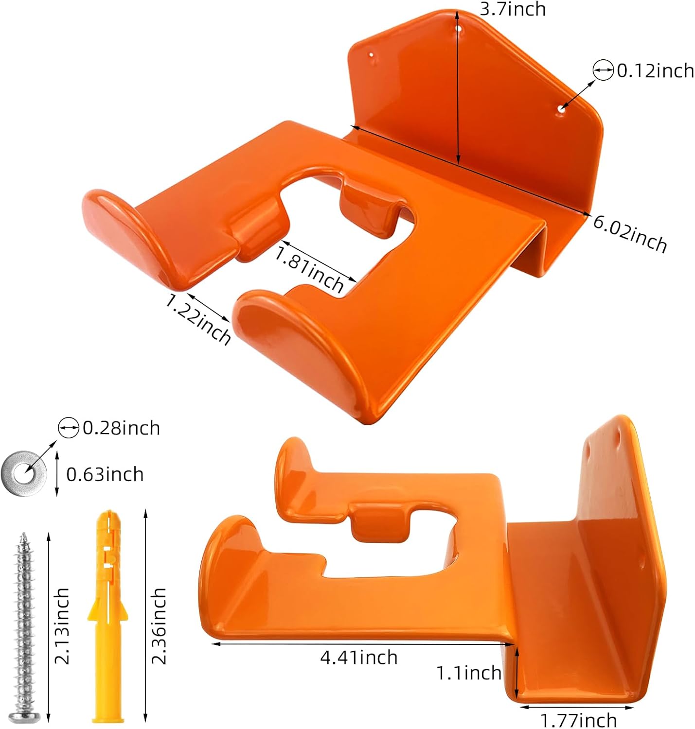 Weedeater Hanger, 2 Pack Weed Eater Hanger for Wall, Heavy Duty Weed Wacker Hooks for Garage, Garage Organization Storage Shed Organizer Mounted Trimmer Rack