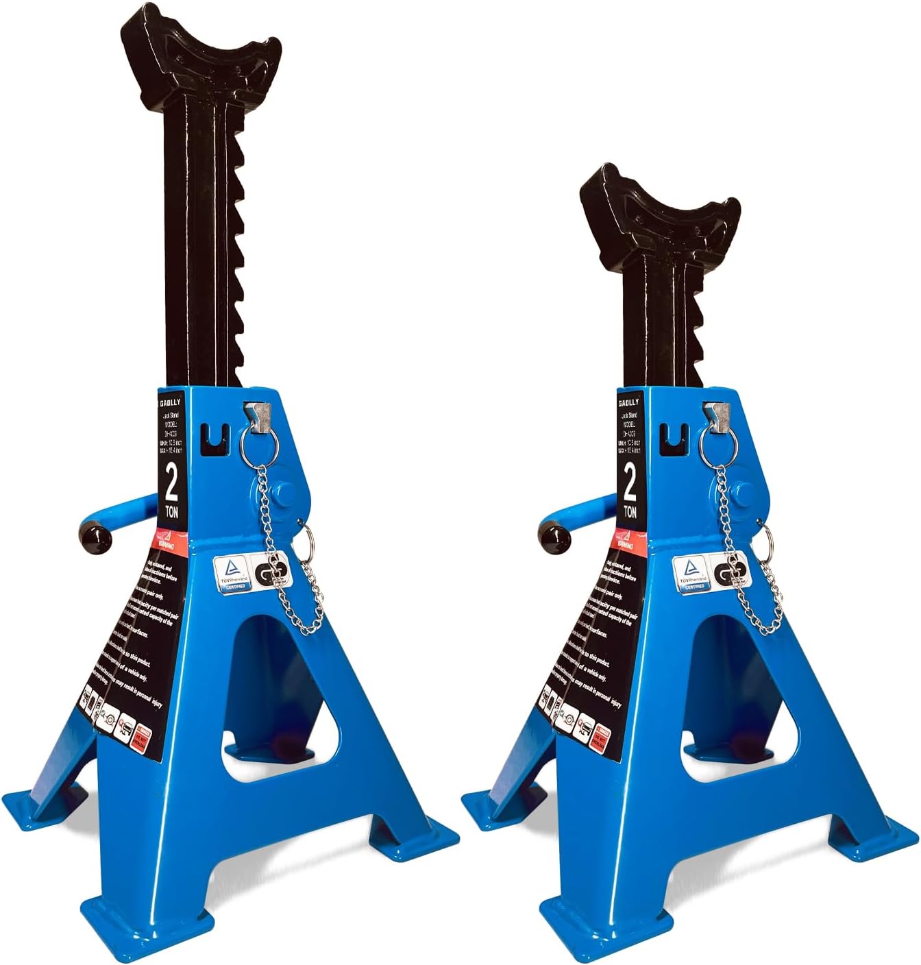 Car Jack Stands 2 Ton with Double Locking and Large Foot Base for Lifting Cars,SUVS,MPVS, Heavy Duty Steel, 4400 lb Capacity, 1 Pair, Blue