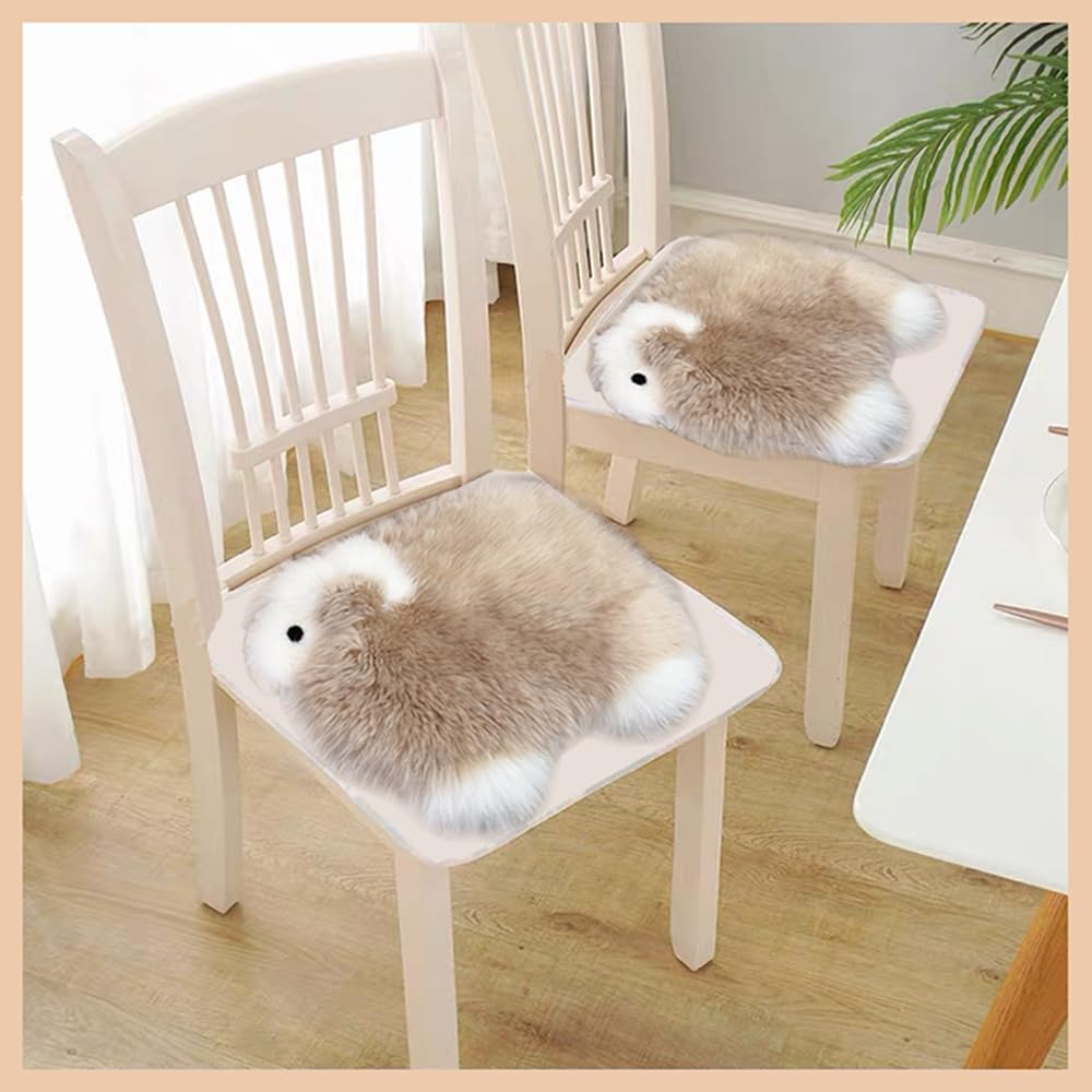 Genuine Wool Car Seat Cushion Comfort Style，Adorable Sheep Shaped Cushion for Car Seats & Chairs Natural Cute Wool Seat Soft Cover Universal Fit (1PC) (Dark Grey)