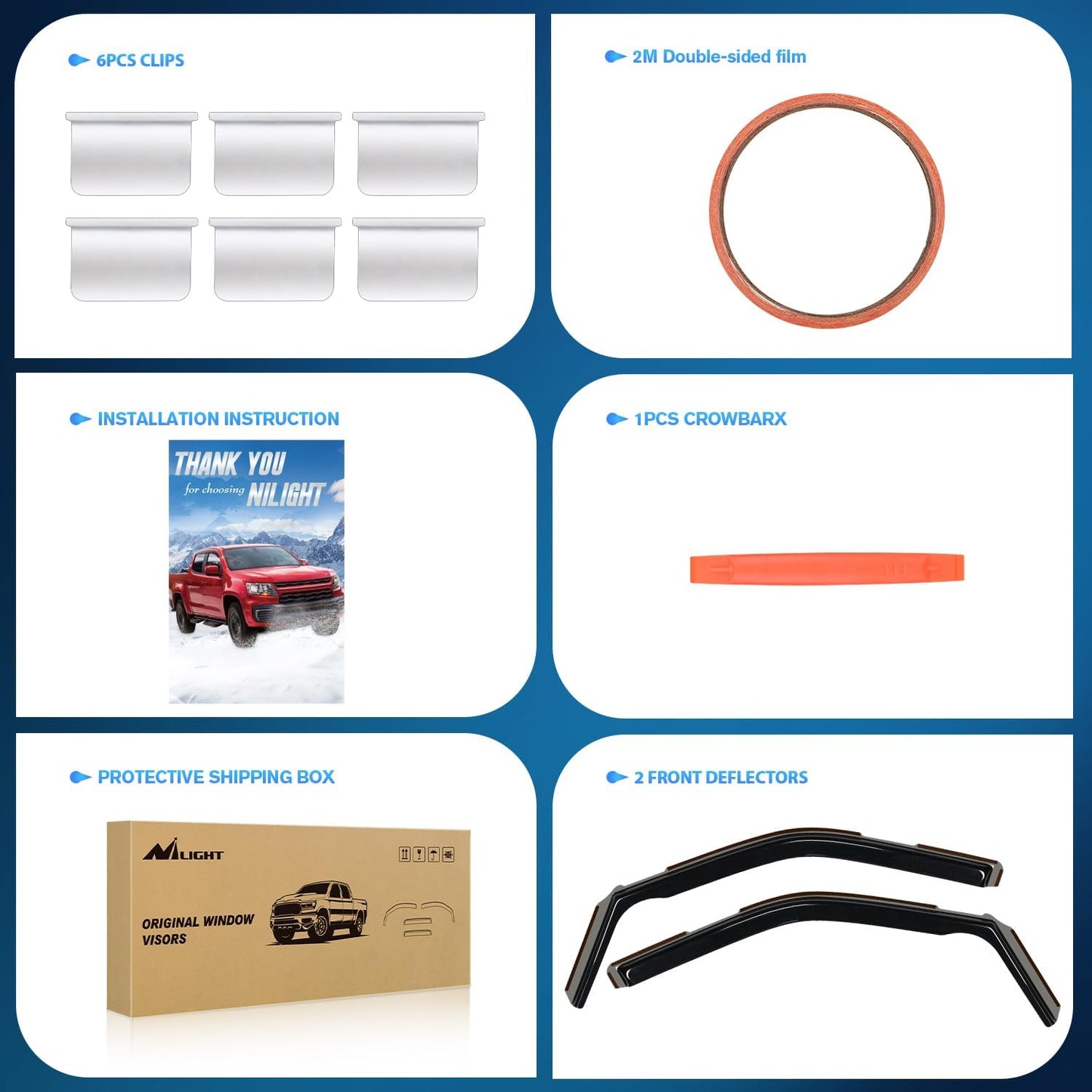 Nilight in-Channel Rain Guards for Ford F150 2021 2022 2023 2024 Regular Cab/Super Crew/Super Cab, Vent Window Visors, Original Window Deflectors-2PCS