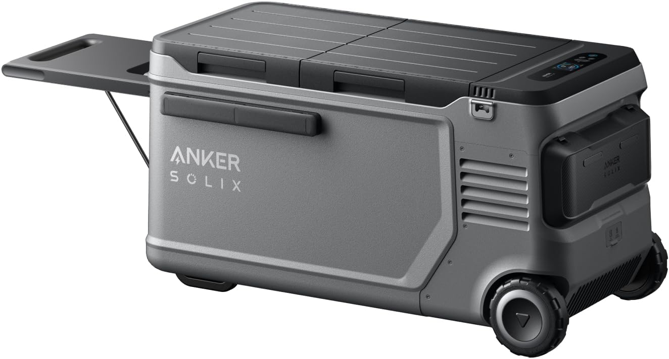 Anker SOLIX EverFrost 2 58L Cooler, 61 qt Car Refrigerator, Electric Cooler with 288Wh Battery, Powered by AC/DC or Solar, for Camping, Travel, and Fishing, -4℉ to 68℉ (Only 1 Battery Included)