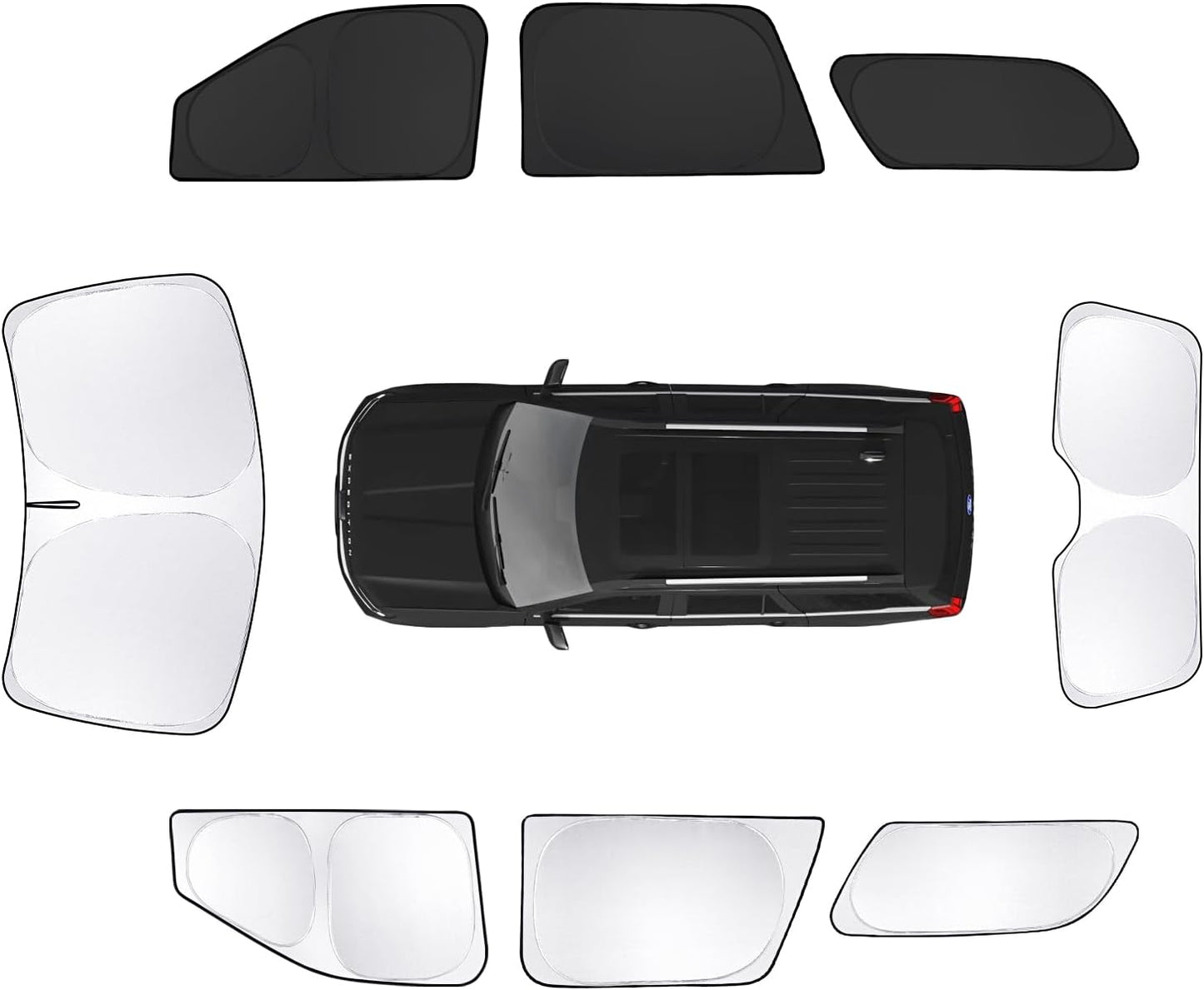 8pcs Car Window Shades for Ford Expedition SUV 2018-2024 Accessories,Windshield Side Rear Full Sunshade,Sun Visor UV Blocking, Privacy Protection and Blackout for Camping Outdoor